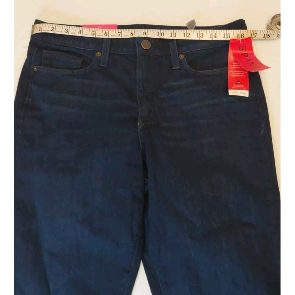 Spanx Womens Slim-x Casual Capri Jeans Dark Dipped $118 NWT Sz 29 / 8 - Picture 6 of 9